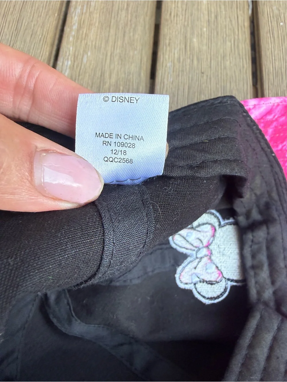 Disney Minnie Mouse Pink Tie-Dye Baseball Cap Adjustable Black Hat